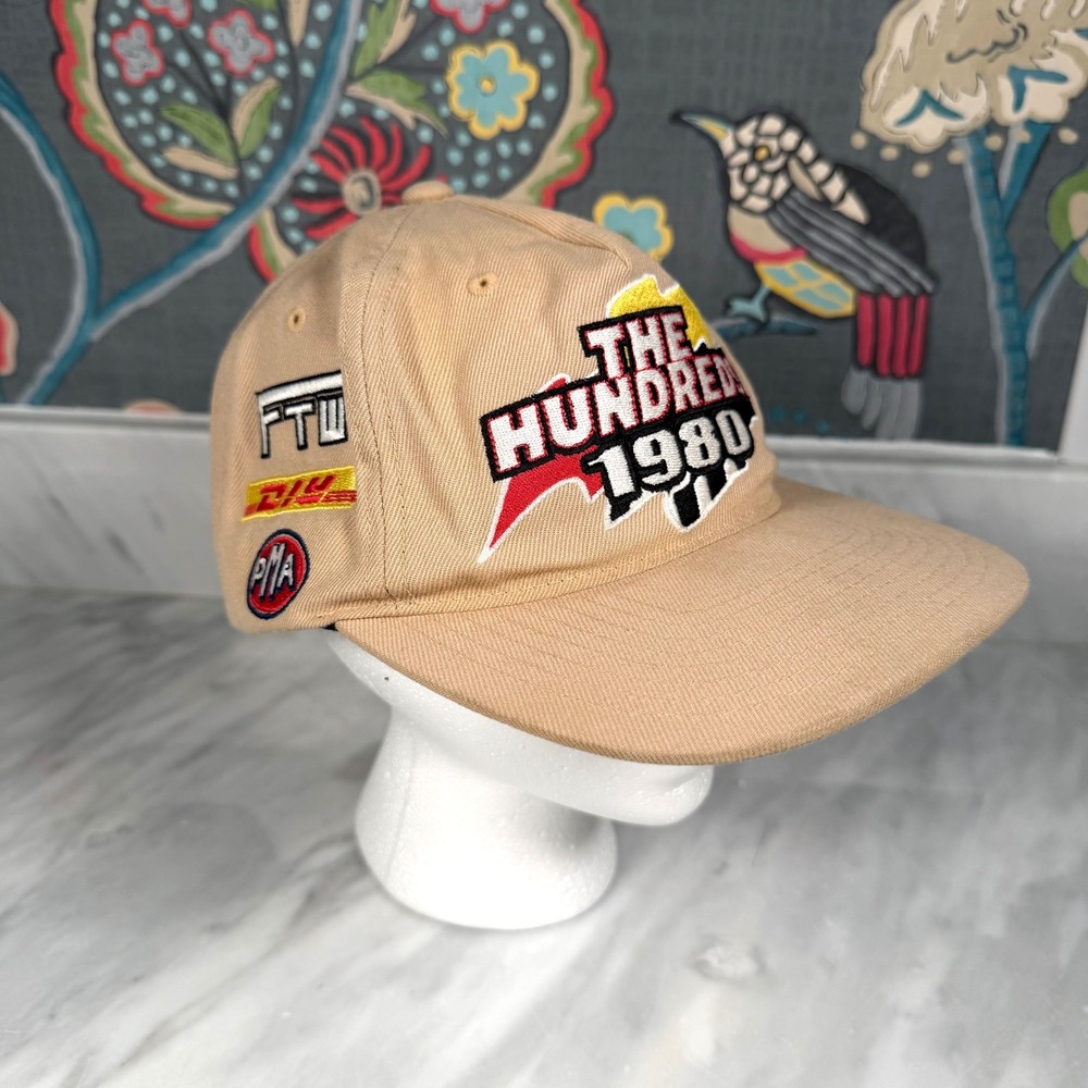 The Hundreds 1980 Tan Snapback Hat FTW DIY PMA Patches Streetwear Cap